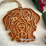 Dog Line Art Christmas Ornaments