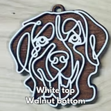 Dog Line Art Christmas Ornaments