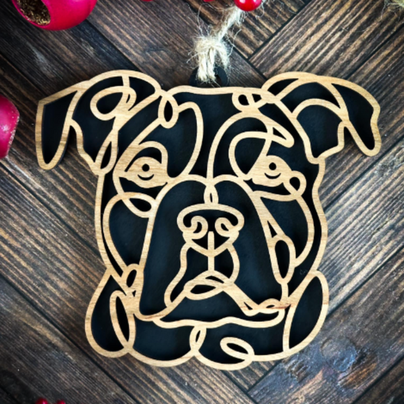 Dog Line Art Christmas Ornaments