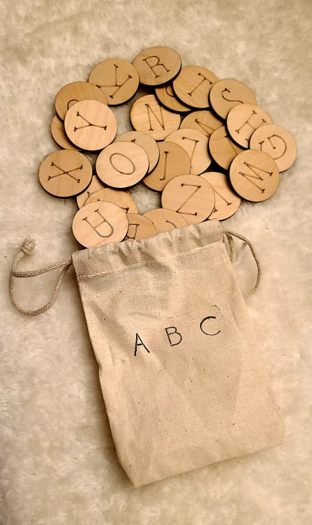 Montessori Wooden Alphabet Disc Set