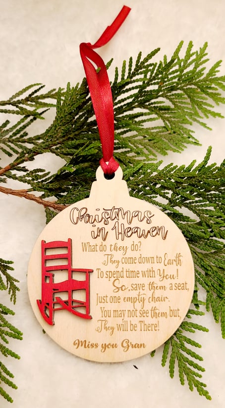 Christmas In Heaven Wooden Ornament