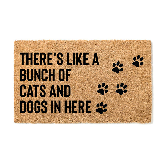 There's Like A Bunch of Cats and Dogs in Here Doormat