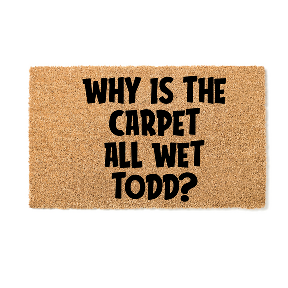 Why is the Carpet All Wet Todd? Doormat