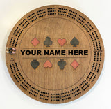 Custom Wooden Cribbage Game Board Round