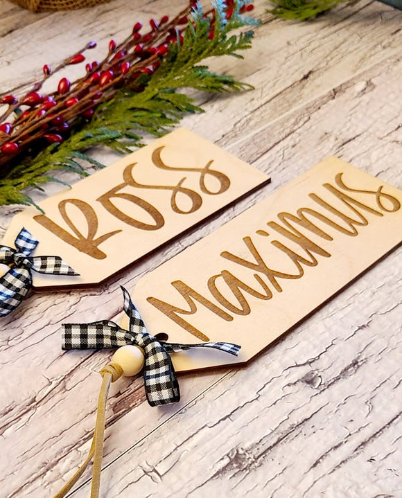 Personalized Wooden Stocking Gift Tag Christmas Ornaments