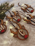 Reindeer Initial Christmas Ornament