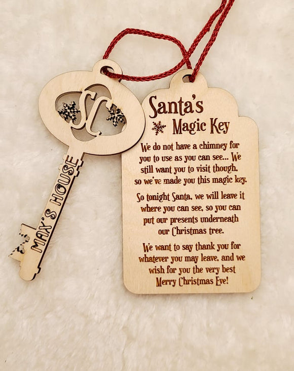 Santa's Christmas Wooden Magic Key